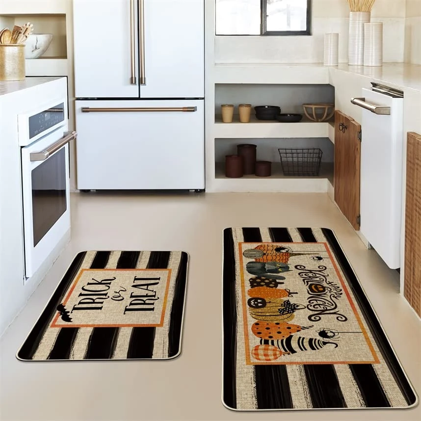 Artoid Mode Trick Or Treat Happy Halloween Decorative Kitchen Mats Set Of 2, Spooky Boo Holiday Party Low-Profile Floor Mat For Home Kitchen - 17x29 And 17x47 Inch 2 Artoid Mode Trick Or Treat Happy Halloween Decorative Kitchen Mats Set Of 2, Spooky Boo Holiday Party Low-Profile Floor Mat For Home Kitchen - 17x29 And 17x47 Inch - Image 2