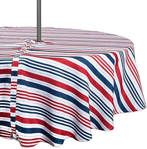 Patriotic Stripes Tabletop Collection, Stain Resistant & Waterproof, Tablecloth, 60x84 W/Zipper, Red, White, & Blue 8 Patriotic Stripes Tabletop Collection, Stain Resistant & Waterproof, Tablecloth, 60x84 W/Zipper, Red, White, & Blue - Image 8