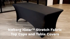 Iceberg IGear Stretch Fabric Table Cover, Fits 4' Table, Polyester/Spandex, Black, 24" W X 48" L -Generic Furniture Shop A1aECiPYINL